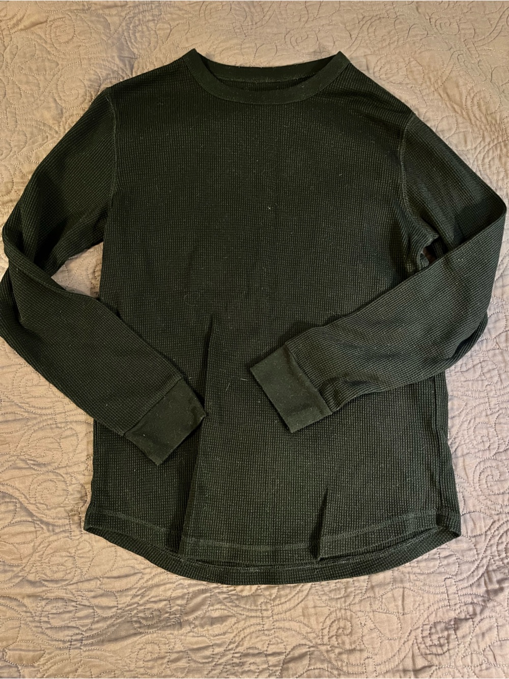 Kids’ XL black waffle knit long sleeved tee